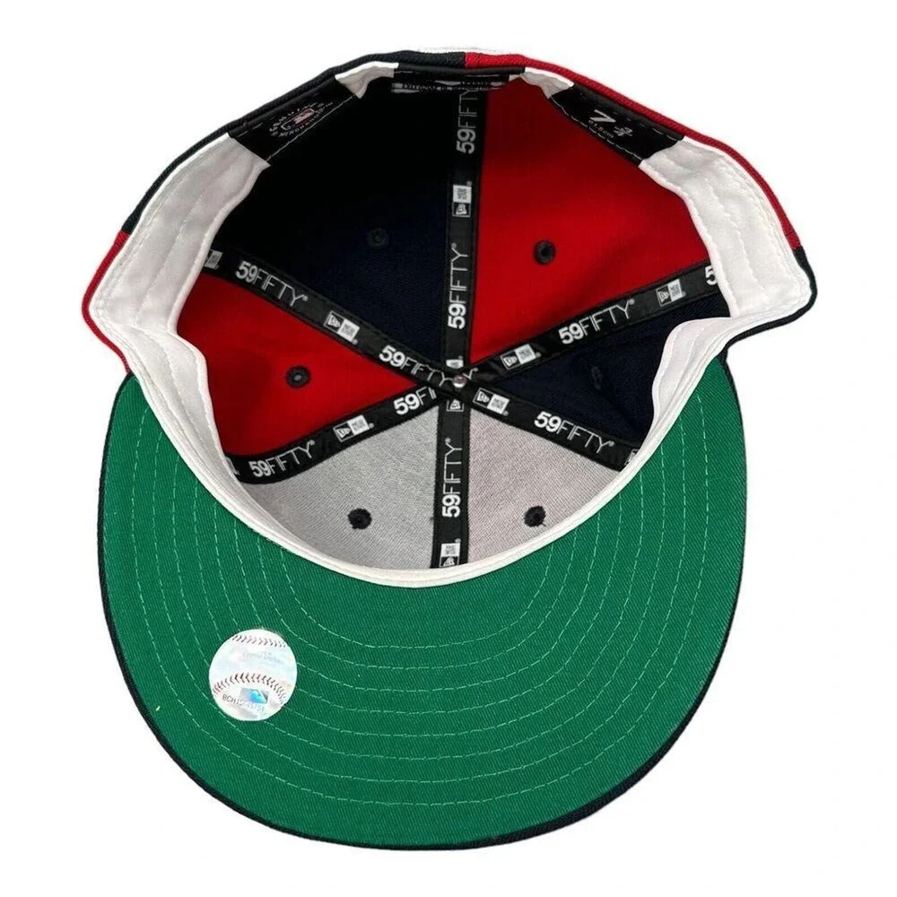 New Era 59FIFTY Atlanta Braves Split Navy Red Fitted Hat MLB Cap Men's Sz 7 3/4